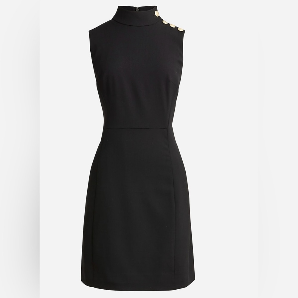 NWT J.Crew sleeveless high-neck mini dress in Italian city wool blend size 2
